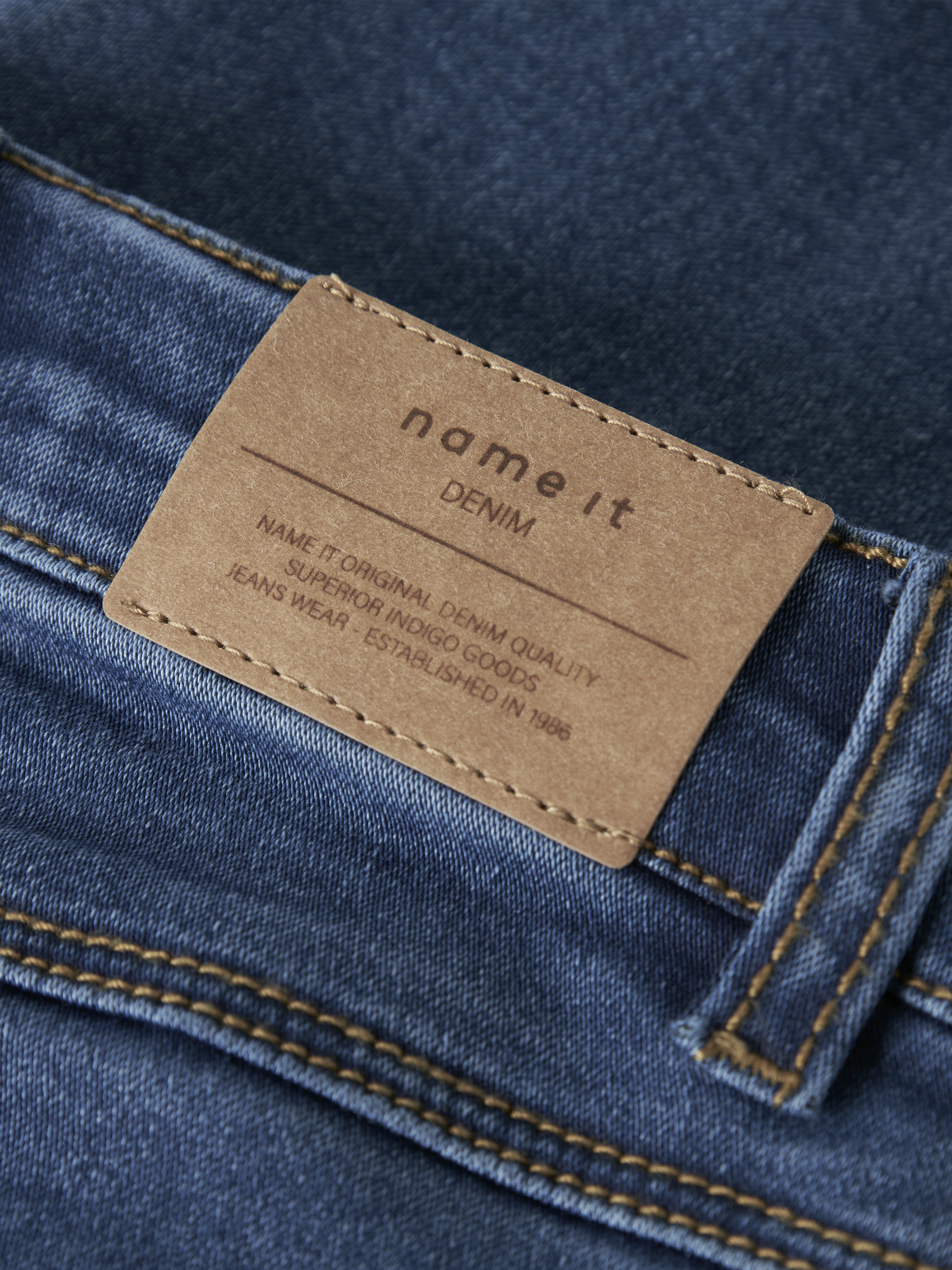 Name It Nmfsalli bootcut jeans med fleecefôr, mediumbluedenim