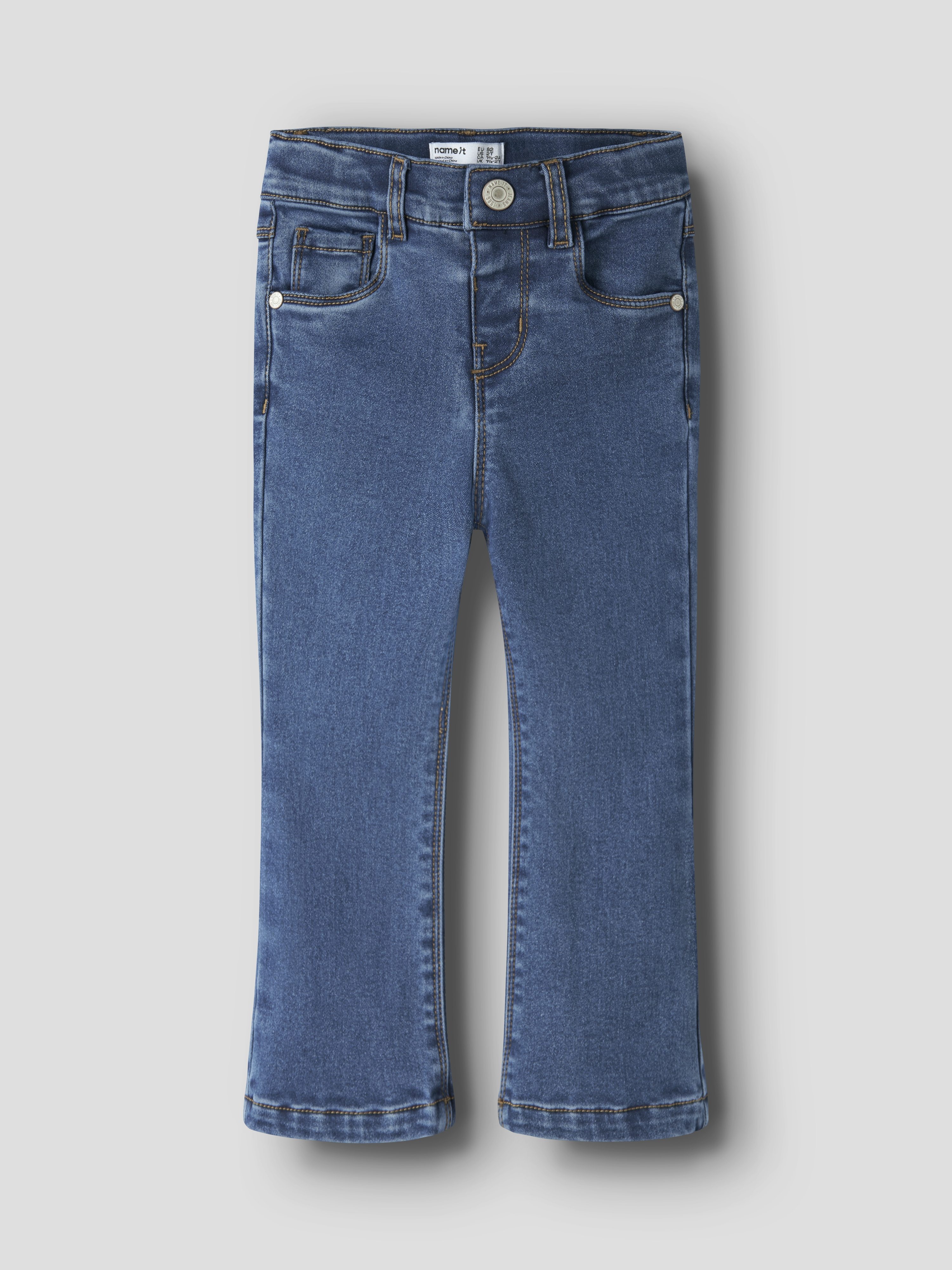 Name It Nmfsalli bootcut jeans med fleecefôr, mediumbluedenim
