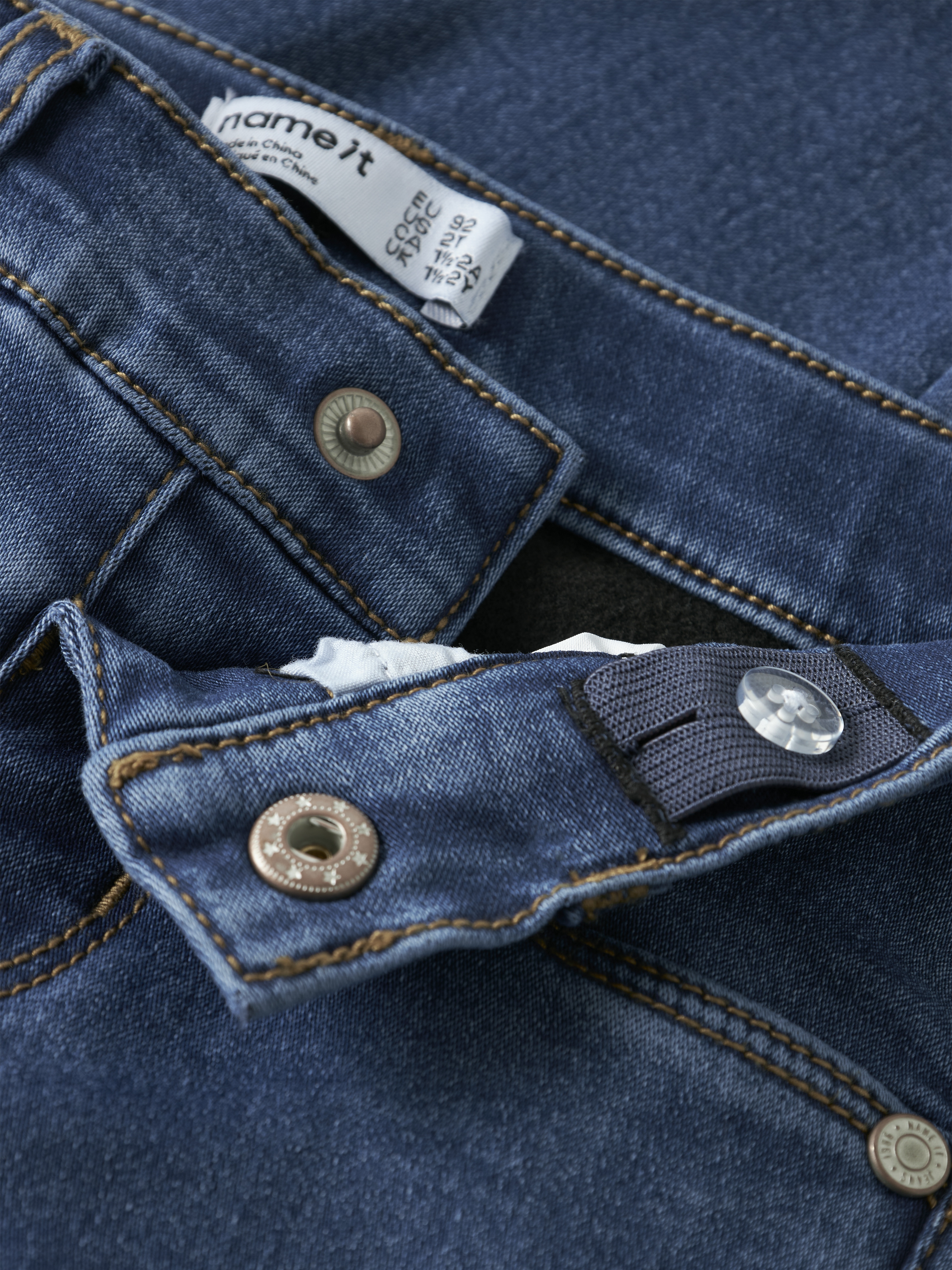 Name It Nmfsalli bootcut jeans med fleecefôr, mediumbluedenim