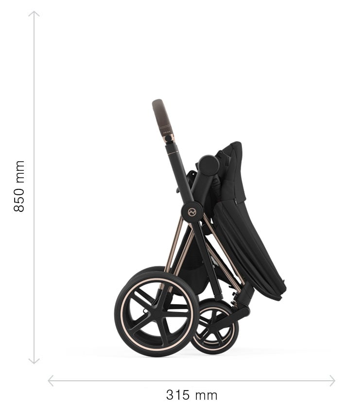 Cybex Priam Platinum – understell til barnevogn, mattblack