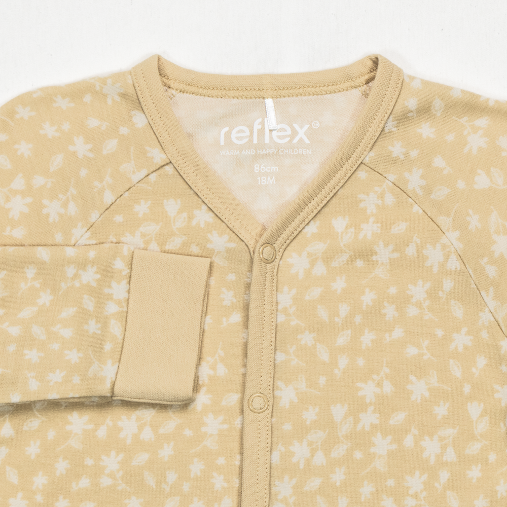 Bris merinoull/bambus heldress, softbeige