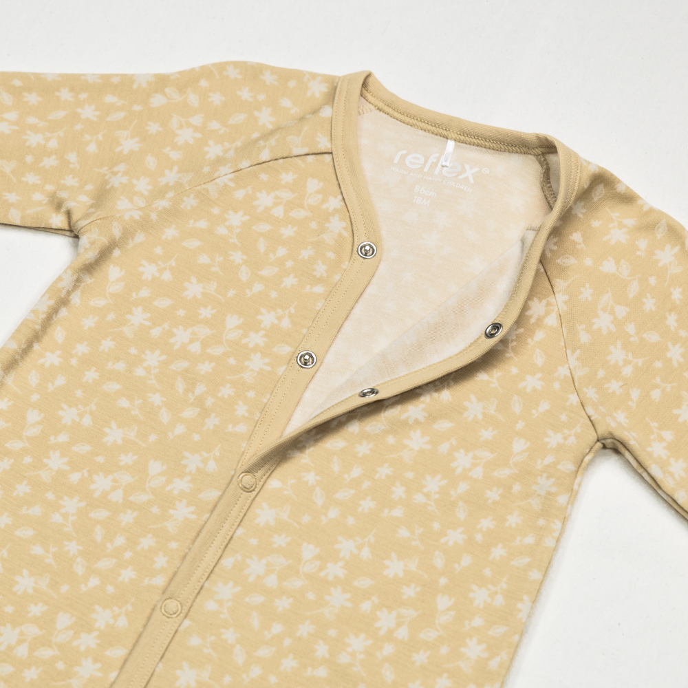 Bris merinoull/bambus heldress, softbeige