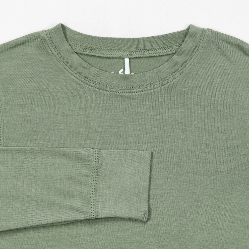Linne bambus trøye, olivegreen