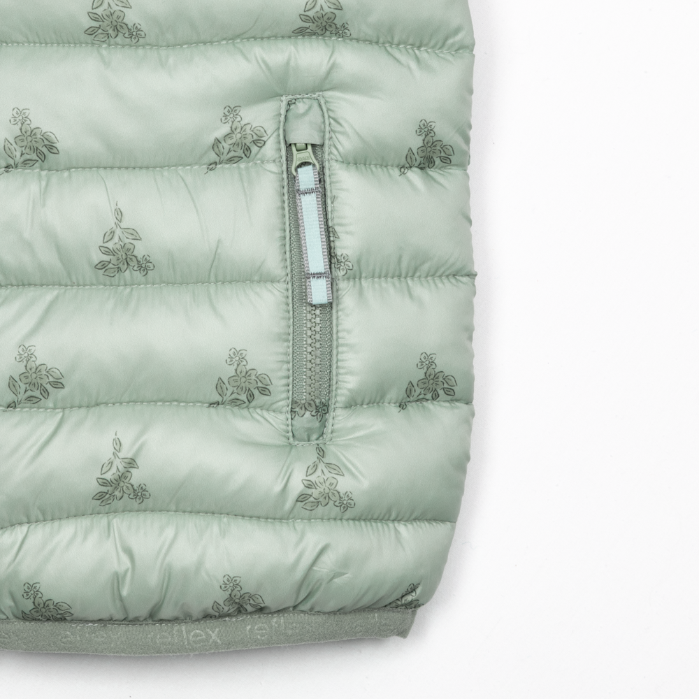 Mogen vattert jakke, sagegreen