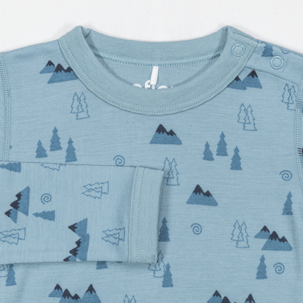 Bris merinoull/bambus body, stoneblue