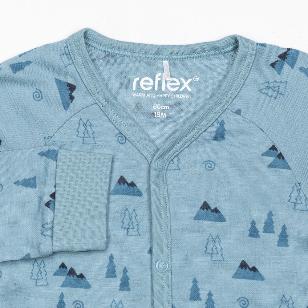 Bris merinoull/bambus heldress, stoneblue
