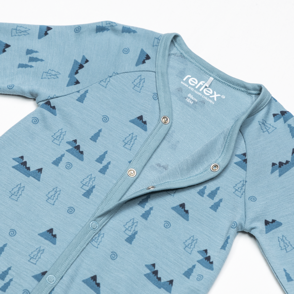 Bris merinoull/bambus heldress, stoneblue