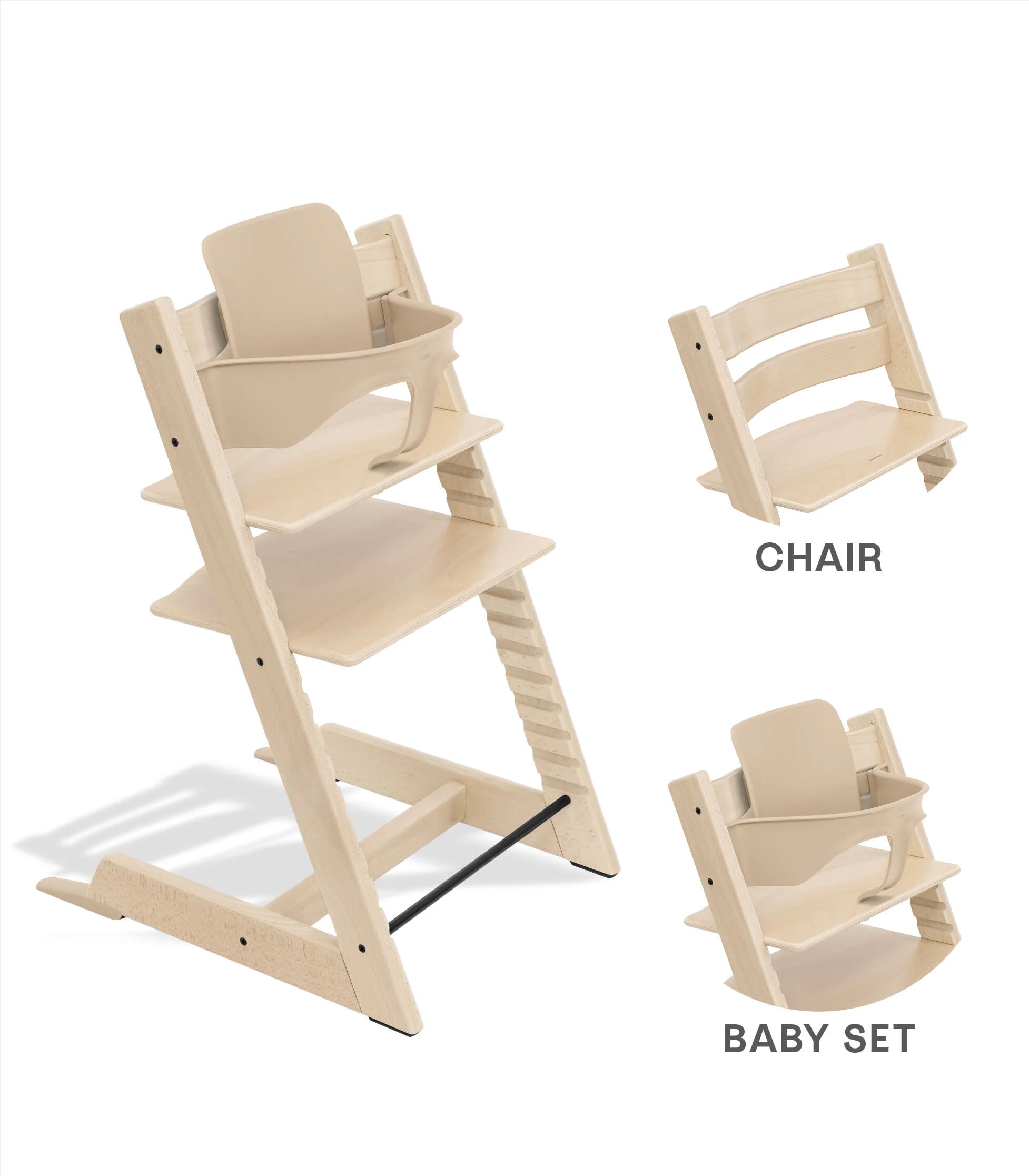 Tripp Trapp bøk med babyset
